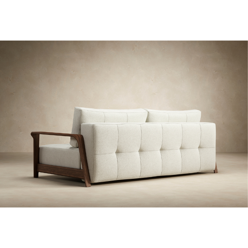 Ran D.E.L. Sofa Bed by Innovation Living in Mixed Dance Natural - 527 Upholstery from the back