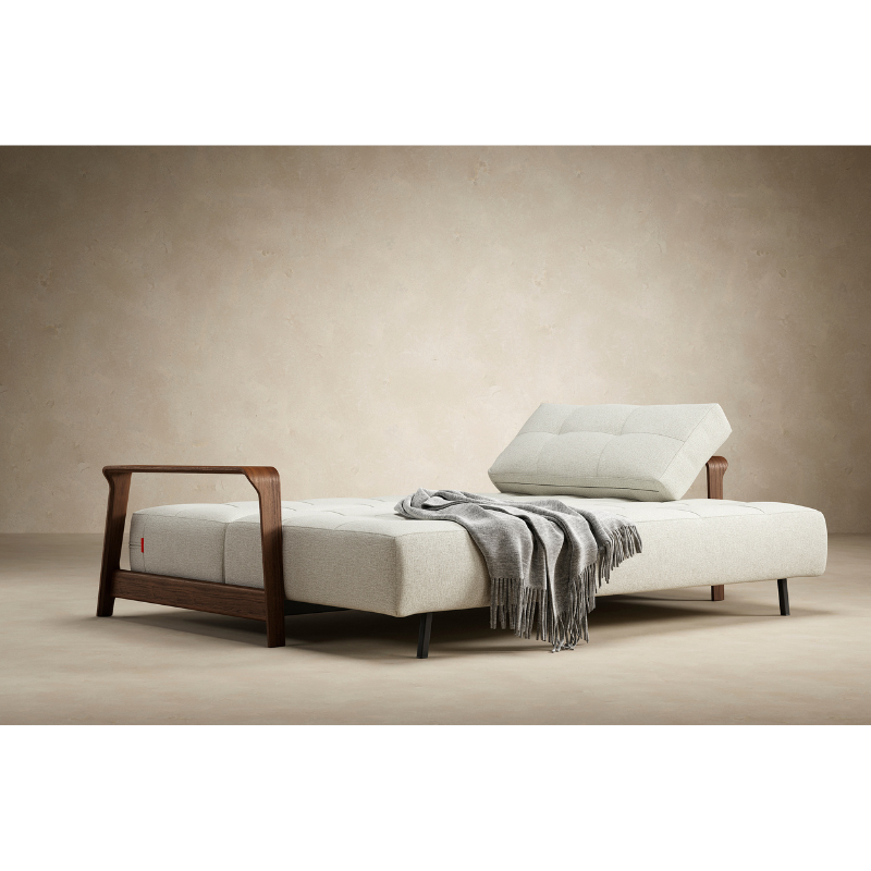 Ran D.E.L. Sofa Bed by Innovation Living in Mixed Dance Natural - 527 Upholstery as a bed