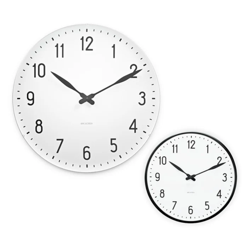 The Station Wall Clock from Arne Jacobsen Clocks size options.