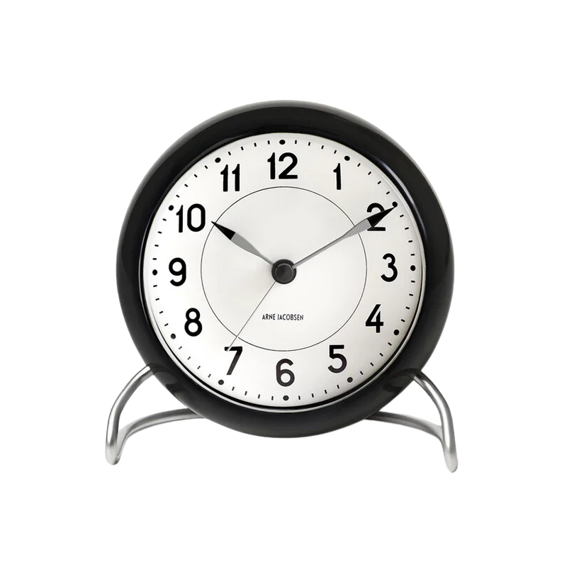 The Station Alarm Clock from Arne Jacobsen in black.