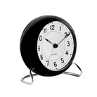 The Station Alarm Clock from Arne Jacobsen in black from the side.