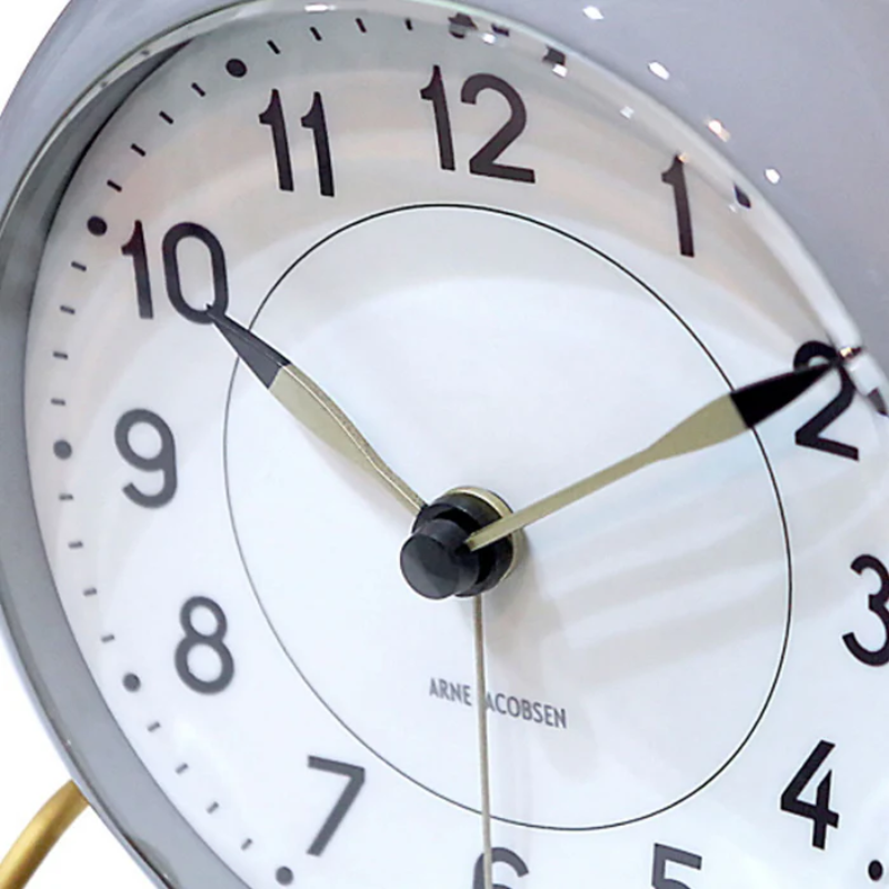 The Station Alarm Clock from Arne Jacobsen in a close up.