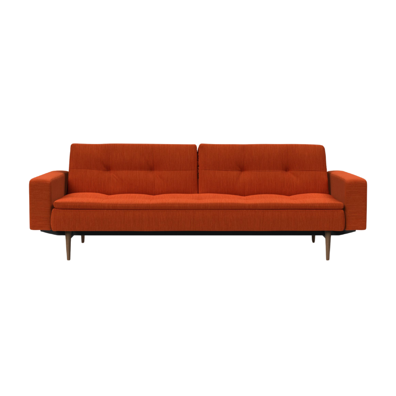 Dublexo Styletto Sofa Bed with Arms is modular sleeper sofa in paprika