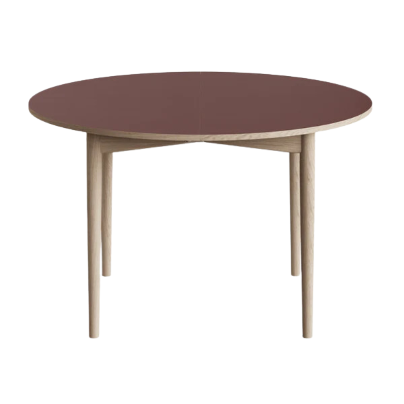 The Extendable Oma Dining Table from Eikund of Norway with no extensions.