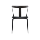 The Era Dining Chair from Eikund of Norway in black lacquered oak from a front angle.