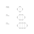 A seating diagram for the Extendable Oma Dining Table from Eikund of Norway.