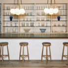 The Jaer Counter Stool from Eikund of Norway in a cafe.