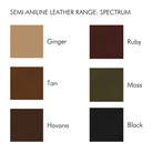 The spectrum leather options for the Ry Armchair from Eikund of Norway.