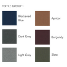 The textile group 1 options for the Ry Armchair from Eikund of Norway.