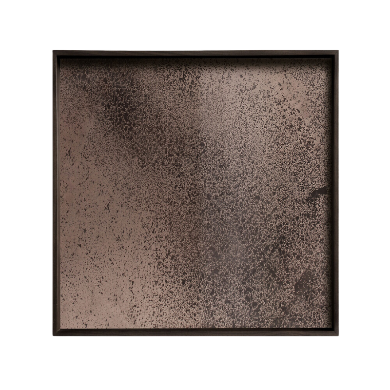 The Aged Mirror Tray from Ethnicraft square shape, size large in bronze.