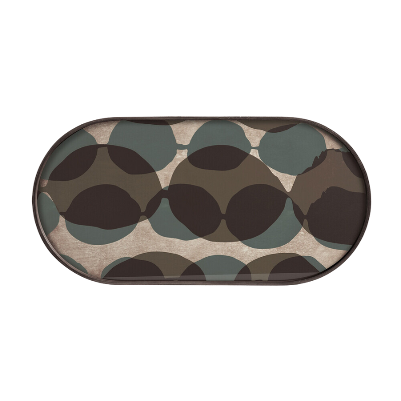 The Connected Dots Glass Tray from Ethnicraft oblong shape.