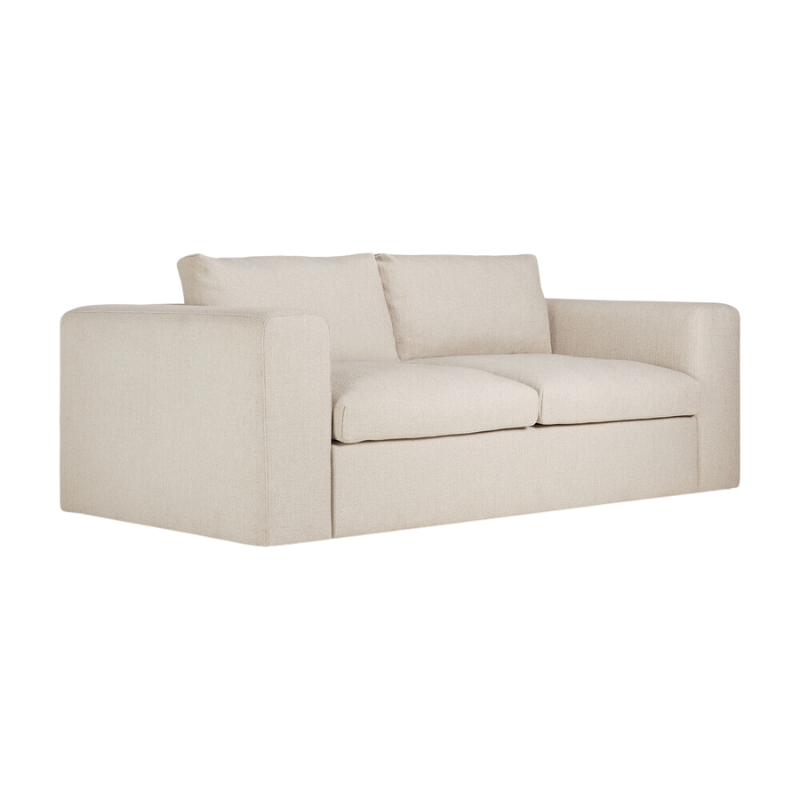 The 2.5 Seater Mellow Sofa from Ethnicraft from a side angle.