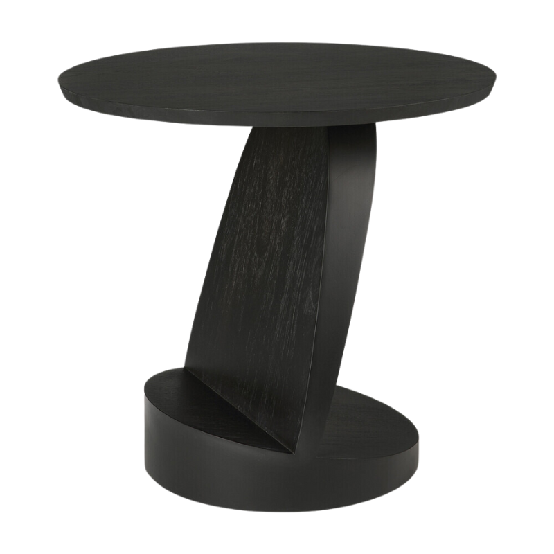 The Oblic Side Table from Ethnicraft in black teak from the side.