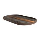 The Organic Glass Tray from Ethnicraft oblong shape in bronze from the side.