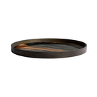 The Organic Glass Tray from Ethnicraft round shape, medium size in bronze from the side.