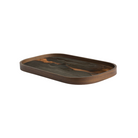 The Organic Valet Tray from Ethnicraft oblong shape in bronze from the side.