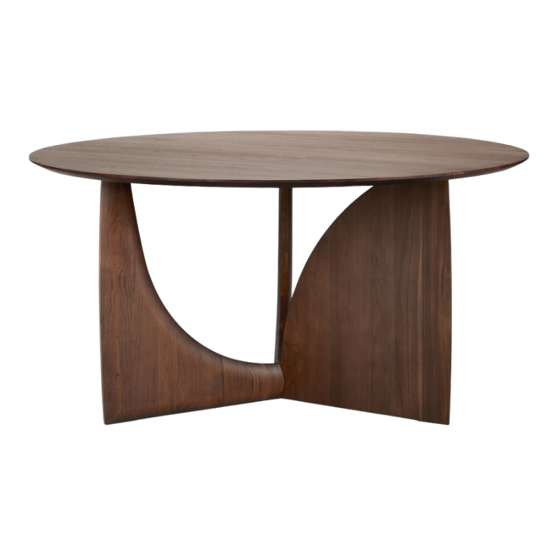 The Round Geometric Dining Table from Ethnicraft in Teak Brown