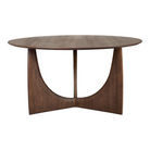 The Round Geometric Dining Table  in Teak Brown from Ethnicraft in reverse.