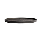 The Slice Wooden Tray from Ethnicraft round shape, large size in black from the side.