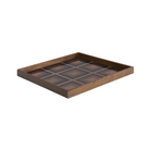 The Squares Glass Tray from Ethnicraft square shape, large size in ink from the side.