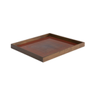 The Squares Glass Tray from Ethnicraft square shape, large size in pumpkin from the side.