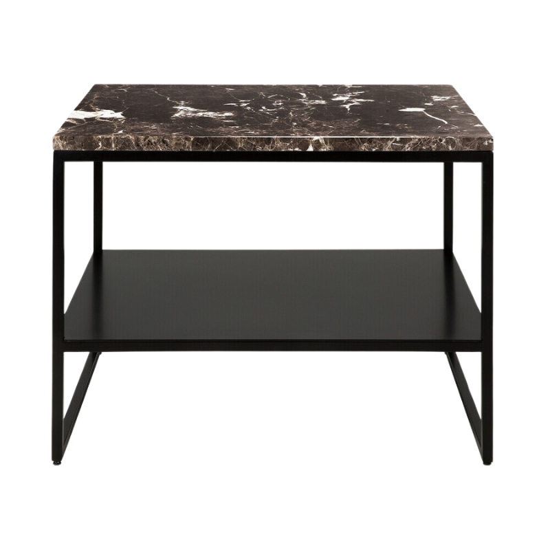 The Stone Side Table from Ethncraft in dark emperador.