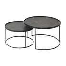 The Tray Coffee Table Set from Ethnicraft small and medium round.