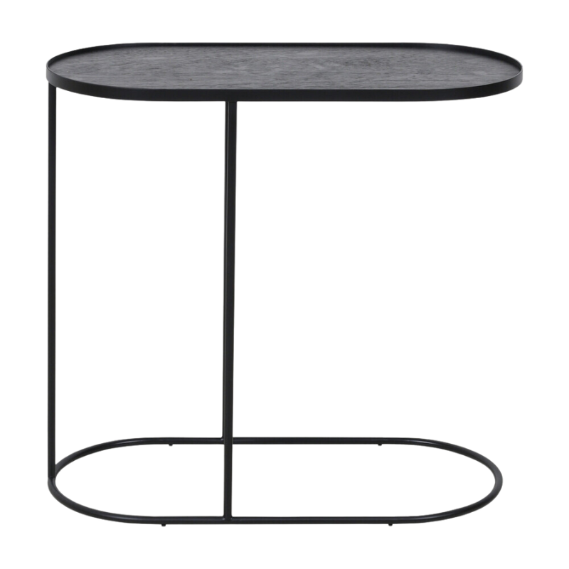 The oblong Tray Side Table from Ethnicraft from the side.