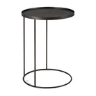 The round Tray Side Table from Ethnicraft from the rear.