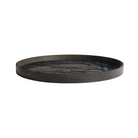 The Tree Wooden Tray from Ethnicraft round shape, size medium in black from the side.