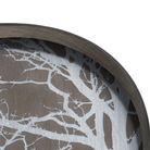 The Tree Wooden Tray from Ethnicraft round shape, size medium in white in a close up.