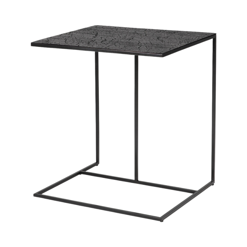 The Triptic Side Table from Ethincraft in black angled.