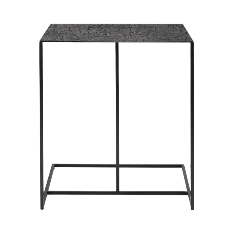 The Triptic Side Table from Ethincraft in black from the rear.