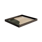 The Wabi Sabi Glass Tray from Ethnicraft sqaure shape, large size from the side.