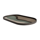 The Wabi Sabi Glass Tray from Ethnicraft oblong shape from the side.