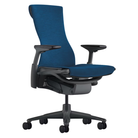 The Embody Chair from Herman Miller with the graphite frame and blue grotto medley fabric.