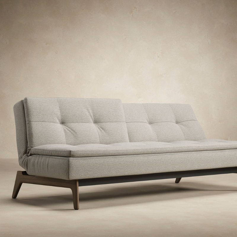 The Dublexo Eik Sofa Bed Smoked Oak from Innovation Living in a living room.