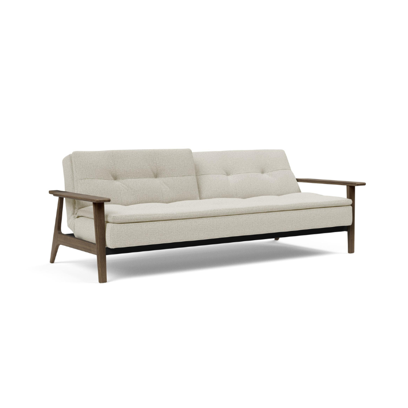 The Dublexo Frej Sofa Bed Smoked Oak from Innovation Living highlighting it's adjustable function.