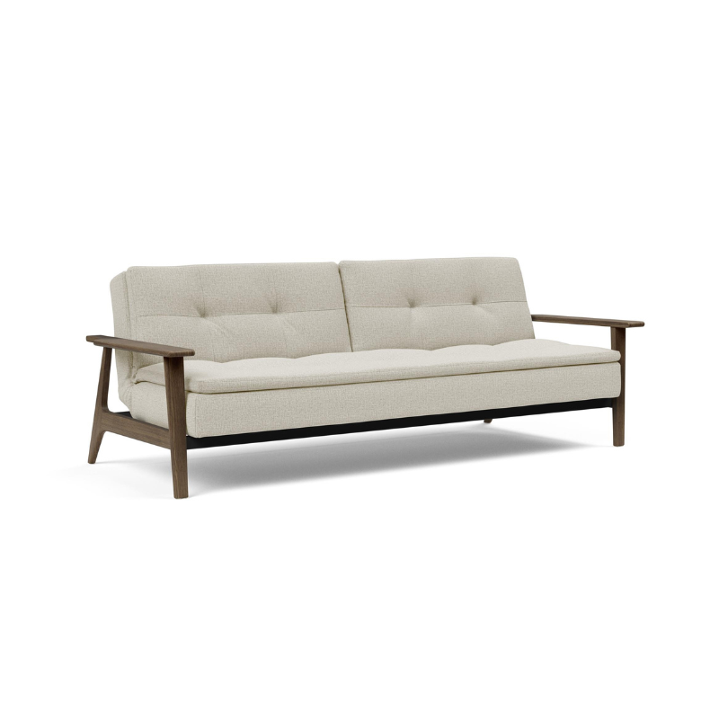 The Dublexo Frej Sofa Bed Smoked Oak from Innovation Living from an angle.