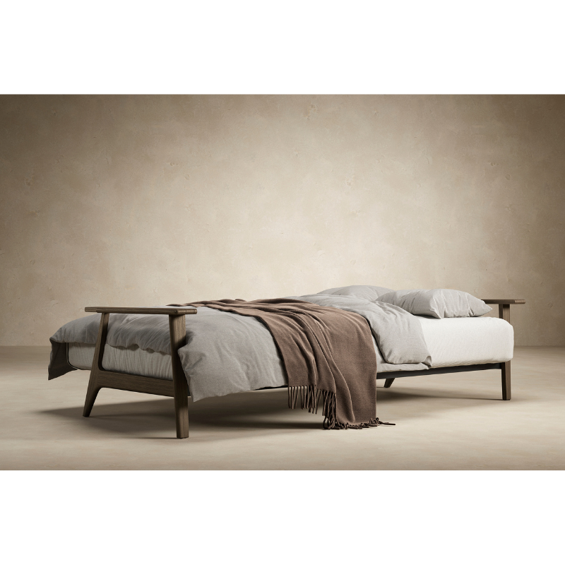 The Dublexo Frej Sofa Bed Smoked Oak from Innovation Living in a home.