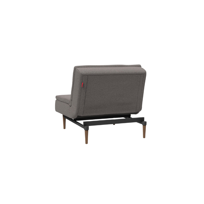 The Dublexo Eik Lounge Chair in grey back angle view