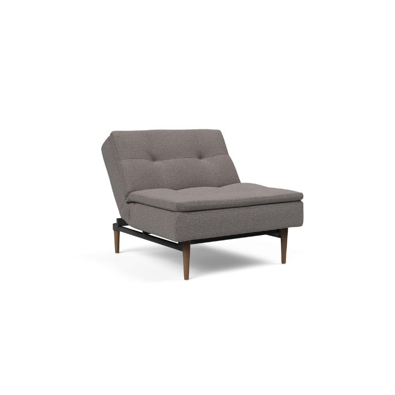 The Dublexo Eik Lounge Chair in grey mid-reclined