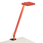 The Focaccia Solo Lamp from Koncept with the desk clamp in matte fire red.