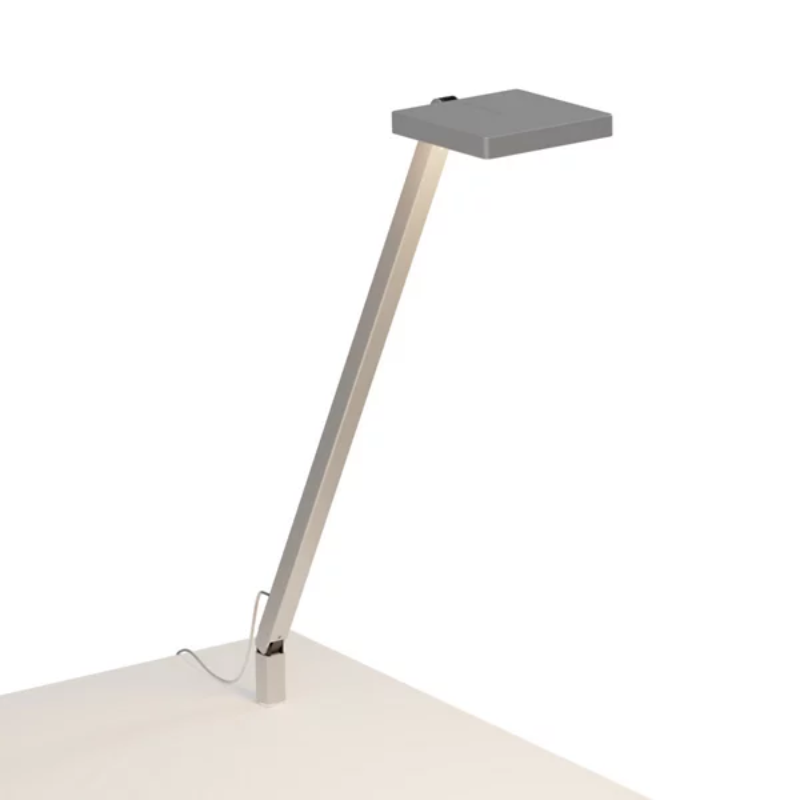 The Focaccia Solo Lamp from Koncept with the through table mount in silver.