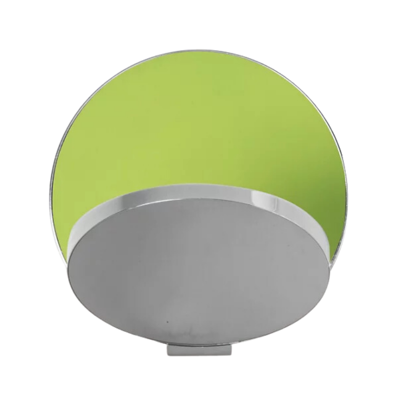 The Plug-In Gravy Wall Sconce from Koncept with the chrome body and matte green plate.