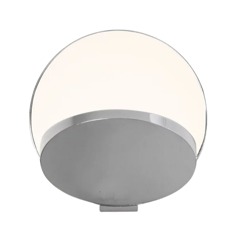 The Plug-In Gravy Wall Sconce from Koncept with the chrome body and matte white plate.