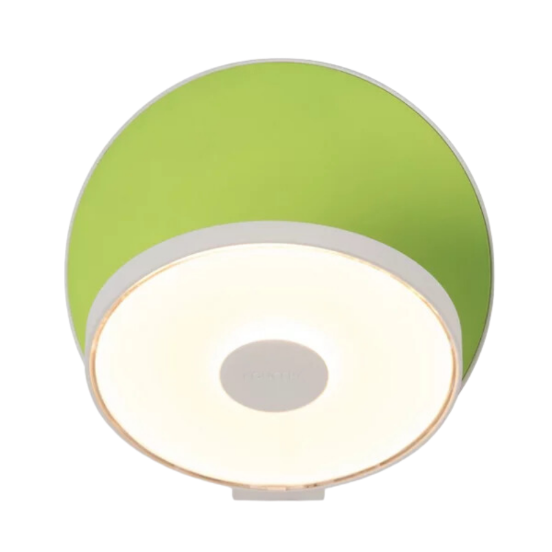 The Plug-In Gravy Wall Sconce from Koncept with the matte white body and matte green plate.