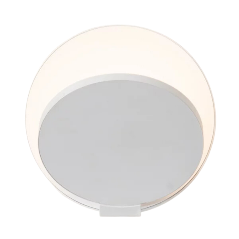 The Plug-In Gravy Wall Sconce from Koncept with the matte white body and matte white plate.