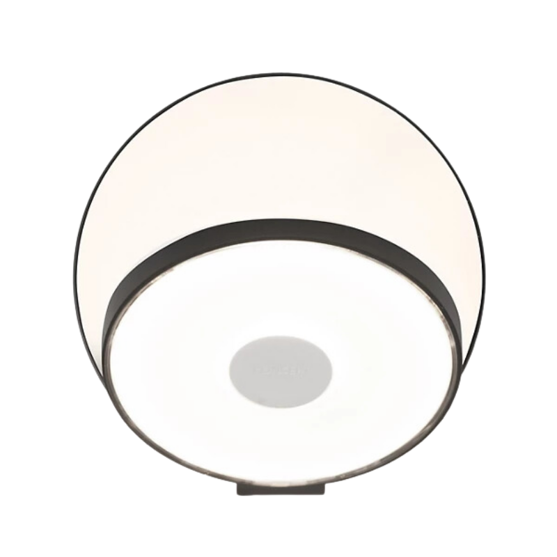 The Plug-In Gravy Wall Sconce from Koncept with the metallic black body and matte white plate.