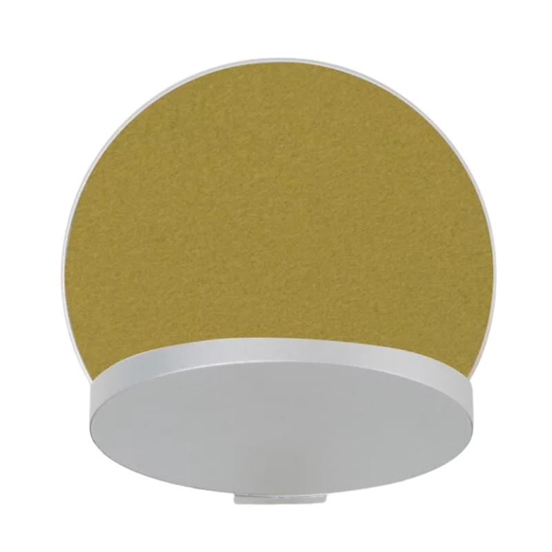 The Plug-In Gravy Wall Sconce from Koncept with the silver body and honeydew (felt) plate.